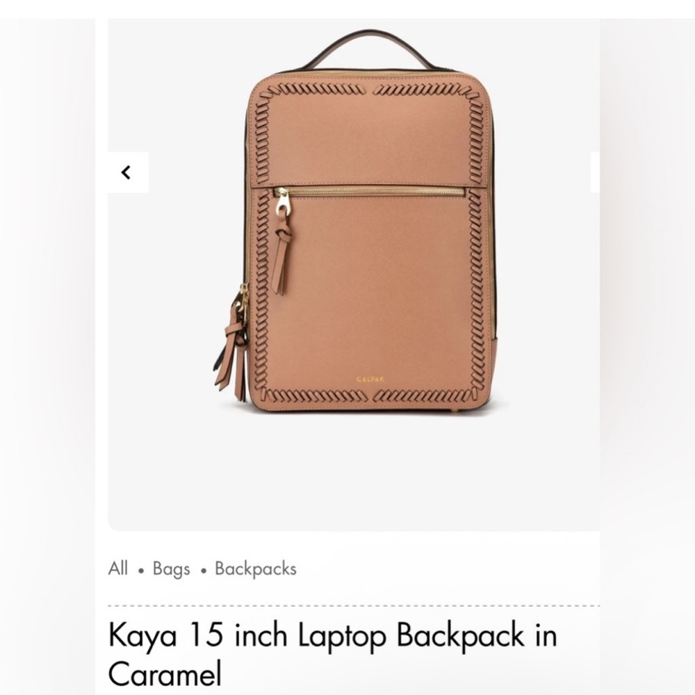 Calpak Brown Backpack with Braided Trim - Picture 4 of 4